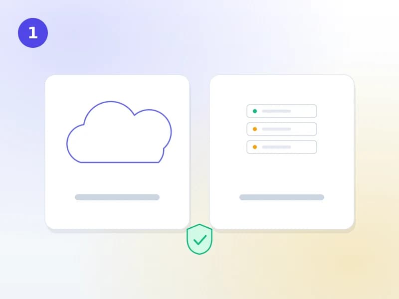 Two choices side by side: a hosted cloud service and the library’s own server