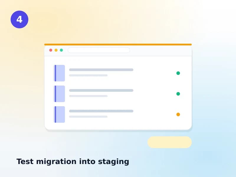 A test Koha migration loaded into a staging catalog for review