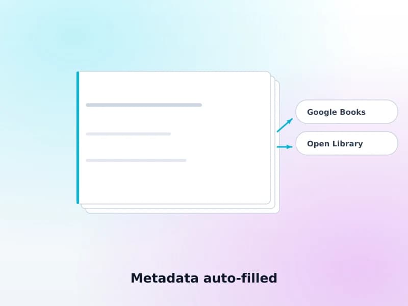 A catalog record being auto-filled from Google Books and Open Library