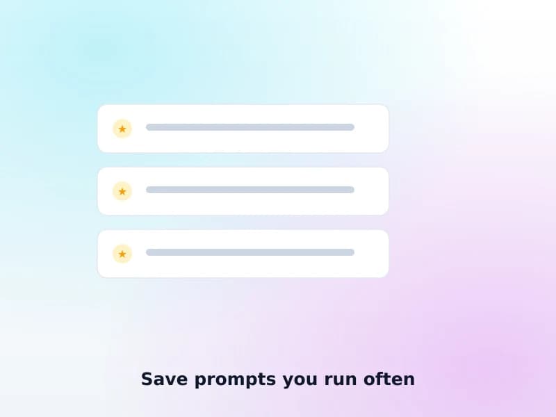 A list of saved AI prompts ready to reuse
