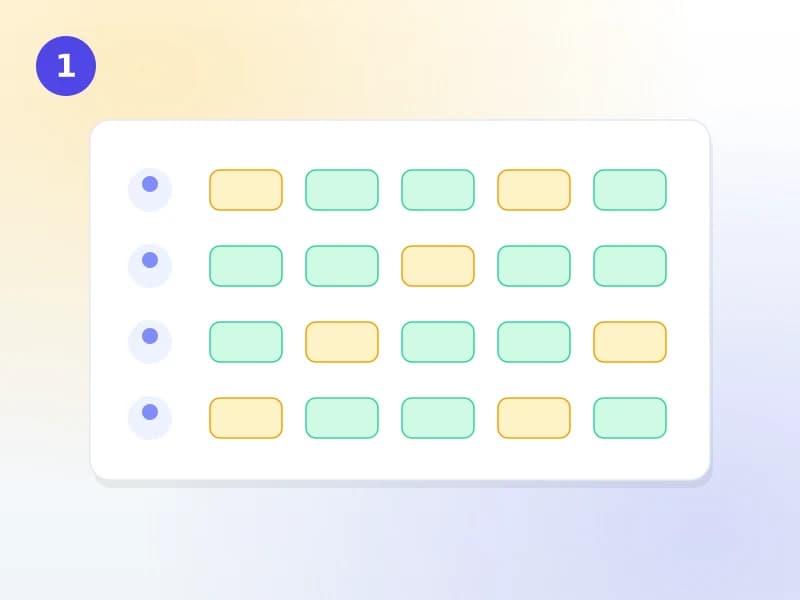 A planning grid of staff against Koha modules, marking which areas each person needs training in